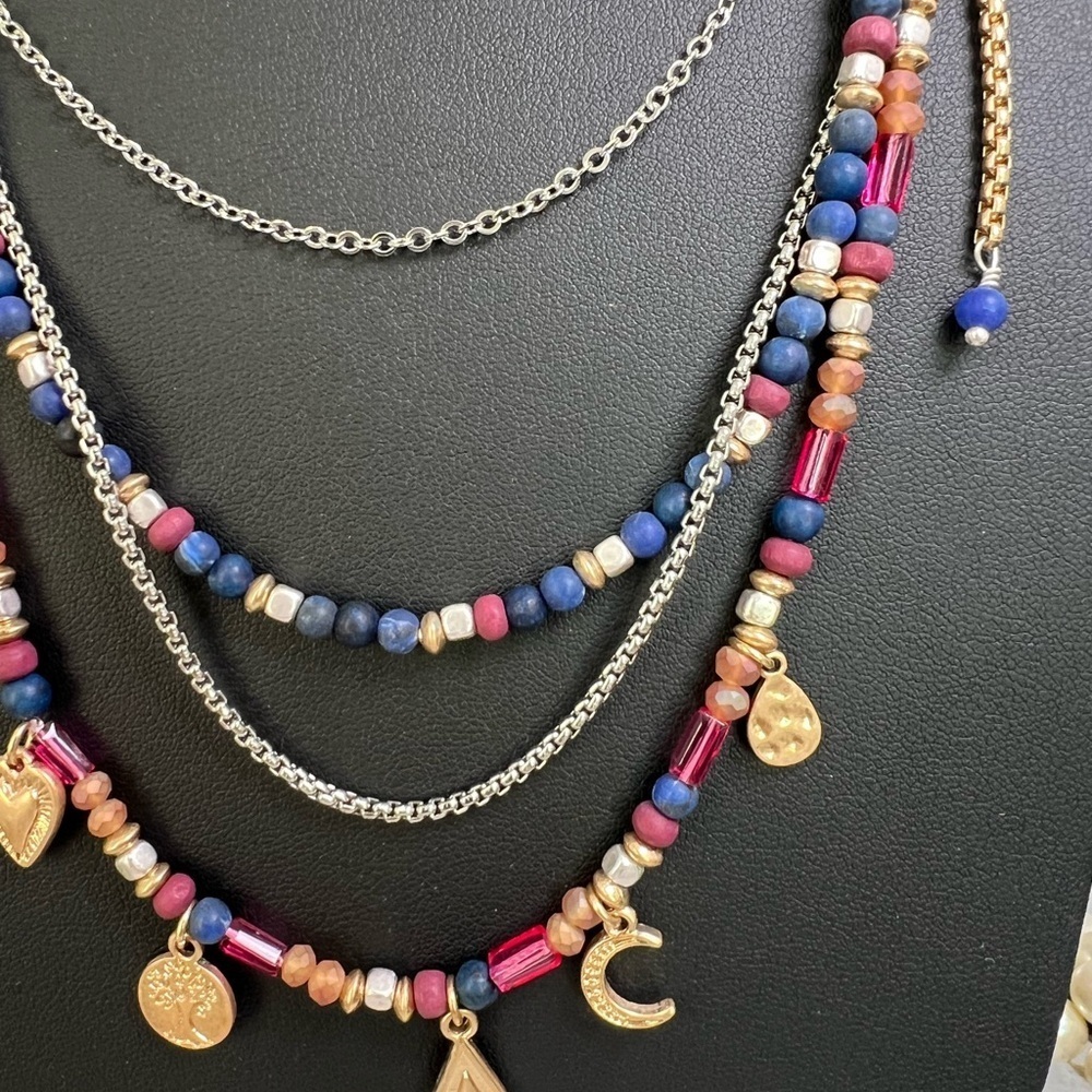 J. Jill Multi-Stranded Adjustable Beaded Necklace B27 - Picture 2 of 3
